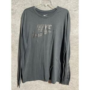 Nike Shirt Mens XL Athletic Cut Tri Blend Long Sleeve Round Neck Black